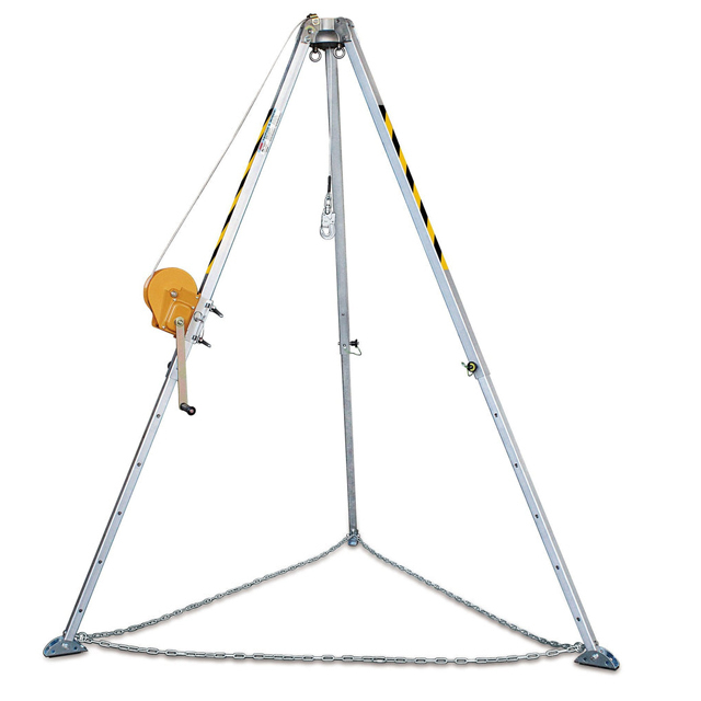 High Quality Aluminum Confined Space Rescue Tripod 1200-2600lbs Capacity Steel Wire Cable Hand-Powered Portable Lifting 2.5m Max