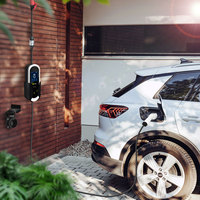 Chargeur mobile pour véhicule électrique Zencar 32A Type 2 7KW avec adaptateurs, prise Schuko bleue, application Wifi pour les voyages