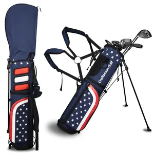 卸売ナイロンゴルフトラベルバッグ防水ポータブル軽量折りたたみ式ゴルフスタンドバッグ