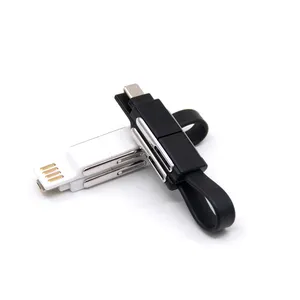 wholesale All In One Multi Charger 6 in 1 Mini Cable Keyring Magnetic USB Keychain Cable