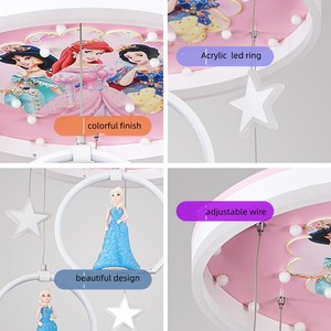 Nuevo estilo moderno redondo Led dibujos animados princesa creativa Led chico habitación lámpara de techo Niño para dormitorio de niños - Product Image 3