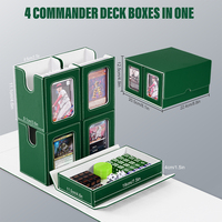JUZI Vente en gros Boîte de rangement pour cartes TCG en cuir PU, étanche, avec plateau à dés, pour plus de 110 cartes, Boîte de deck Commander pour cartes TCG