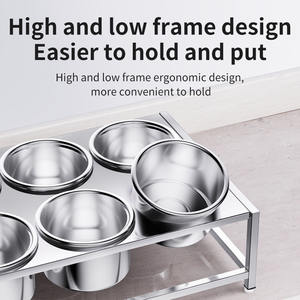 Estante para Condimentos de Acero Inoxidable de 16 cm, Juego de 2 con Compartimentos para Servicio de Buffet, Equipo de Restaurante - Product Image 5