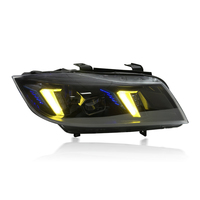 SJC Accessoires Auto Phares Avant pour BMW Série 3 E90 E91 325i Phares de Jour LED "Œil de Serpent" Jaune Blanc Clignotants Modifiés 05-12