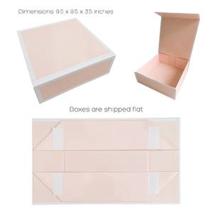 Bomboniera personalizzata scatole di carta di lusso pieghevoli in oro <span class=keywords><strong>rosa</strong></span> imballaggio proposta damigella d'onore confezione regalo con chiusura magnetica con nastro - Product Image 4