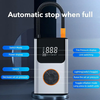 Nouveau Compresseur d'Air Numérique 2026 pour Voiture avec Arrêt Automatique 12V 150PSI, Batterie Externe Sans Fil et Outils d'Urgence
