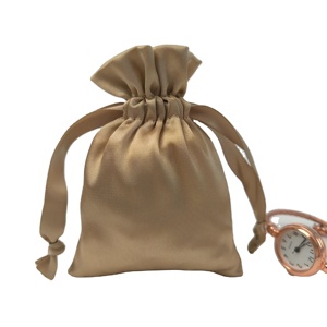Large Vintage Satin Drawstring Pouches for Makeup-Soft Fabric Glossy Silk Stain Packaging Bag with Custom Size - Product Image 2