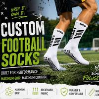 Chaussettes de football antidérapantes pour jeunes hommes, respirantes, rembourrées, à motif jacquard personnalisé, pour le sport et le football