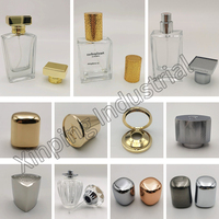 Vente chaude usine, faible MOQ, bon prix, bouchon de flacon de parfum personnalisé de luxe en zamac plaqué or chromé noir, Shenzhen en gros
