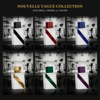 [CONCEPTION GRATUITE] Nouvelle Vague Flacon de parfum à rayures diagonales géométriques, flacon pulvérisateur en verre à capuchon carré, 10K pour 5 couleurs disponibles