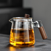 Bouilloire électrique en céramique, théière en verre résistant aux hautes températures, pot unique avec poignée en bois, filtre, ensemble de thé Gongfu