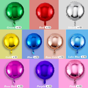 Ballons en aluminium de 18 pouces en forme ronde avec logo personnalisé, décoration de fête de mariage, joyeux anniversaire, ballons en film d'aluminium de 18 pouces - Product Image 2