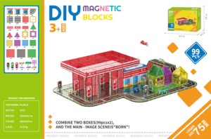 Gasolinera con imanes Coche Avión Semáforos 7,5 cm Tamaño grande Nuevo diseño de bloques de construcción Regalos para niños - Product Image 5