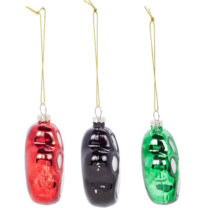 YILI Custom <span class=keywords><strong>clear</strong></span> 8cm 10cm di vetro soffiato a mano personalizzato albero di natale appeso Baubles Baubles piatto - Product Image 6