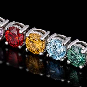 Bracciale da <span class=keywords><strong>donna</strong></span> estivo <span class=keywords><strong>in</strong></span> <span class=keywords><strong>argento</strong></span> sterling con moissanite colorata, stile bohémien, placcato rodio, lusso leggero e design geometrico semplice - Product Image 3