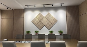 AKU-Panel acústico de fibra de poliéster, tira de madera, material de insonorización, MDF panel acústico, tira de madera, forma hexagonal - Product Image 4