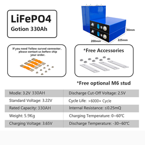 고션 330Ah 340Ah 345Ah MB56 628Ah 리튬인산철(<span class=keywords><strong>LiFePO4</strong></span>) 셀 실제 용량 325AH 이상 + 12000 사이클 A급 <span class=keywords><strong>3</strong></span>.<span class=keywords><strong>2V</strong></span> 330AH 리튬 배터리 - Product Image 2
