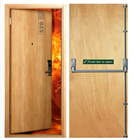 Porte coupe-feu en bois massif moderne finie sur mesure pour hôtels, hôpitaux et espaces commerciaux, avec certificat