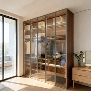 Système de <span class=keywords><strong>dressing</strong></span> modulaire moderne en bois MDF avec portes, armoire intégrée, meubles bas pour la maison, fabricant chinois - Product Image 3