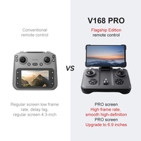 Drone GPS V168 Pro MAX 8k professionnel avec caméra à 3 axes, stabilisateur EIS anti-vibration 360° °   Contrôle à distance pliable pour éviter les obstacles