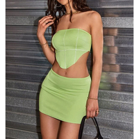 Fabricants de vêtements F230059 Ensemble deux pièces personnalisé pour femmes Vêtements pour femmes Débardeurs d'été minces à la mode Mini jupes sexy pour femmes