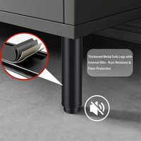 Pieds de meubles en acier laminé à froid en forme de T, robustes et réglables en hauteur, pour lit, table à manger, cuisine, salon – Faciles à utiliser
