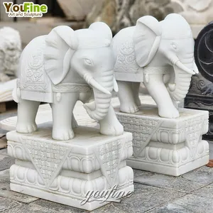 户外装饰天然石动物雕像大理石雕塑现代大象
