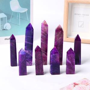 Groothandel Kristal Ambachtelijke Kristallen Punt Toverstaf Paarse Maansteen Punt Voor Decoratie - Product Image 5