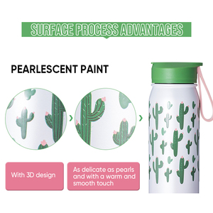 Miễn phí Mẫu 14oz thép không gỉ cách nhiệt chân không thể thao trẻ em trường phim hoạt hình chai nước với rơm Nắp - Product Image 6