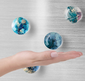 Patch magnétique souple pour réfrigérateur, motif marbre tendance, en verre, 12 pièces - Product Image 4