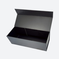 Boîte cadeau magnétique noire de luxe de taille étroite Bluk B4 pour l'emballage de vêtements avec ruban
