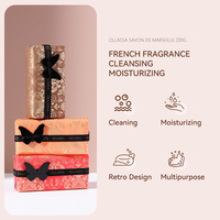 Savon OLLASSA Riche en Acides Gras, Multi-essences, Parfum Français, Hydratant et Protecteur pour la Peau, Savon de Marseille à la Fleur de Café
