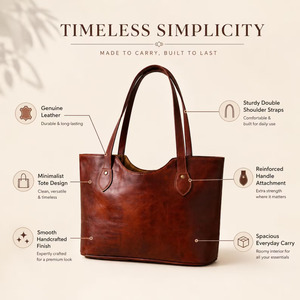Sac fourre-tout personnalisé en cuir de chèvre, sac à bandoulière vintage fait main, sangle réglable, plusieurs poches, sac à main pour le travail quotidien, cadeau - Product Image 6