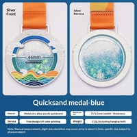 Médailles personnalisées en métal à sable liquide pour événements de marathon, plaques d'honneur créatives en émail sur mesure pour compétitions sportives, avec impression de logo possible