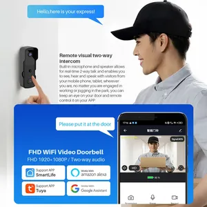 Videoportero Inteligente Tuya WiFi 1080P con Retroiluminación LED, Cámara IP LCD, Audio Bidireccional, Compatible con Alexa, <span class=keywords><strong>Echo</strong></span> Show y <span class=keywords><strong>Google</strong></span> <span class=keywords><strong>Home</strong></span> - Product Image 5