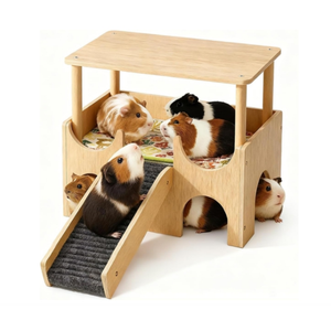 Abri détachable avec escalier, petits habitats chaleureux et mignons pour hamsters et furets - Product Image 1