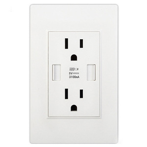Usb Wall Socket 15A 5V 3.1A Fast Charging White Black American Standard Type 118 Export Exclusive - Product Image 5