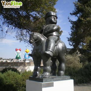 Tamaño real Arte moderno Parque Decoración Bronce fundido <span class=keywords><strong>Fernando</strong></span> Botero Hombre Montando Caballo Escultura - Product Image 6