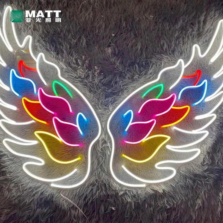 天使の羽カスタムメイドLEDネオンサインLED光送料デザインホームショップバーパーティーの装飾