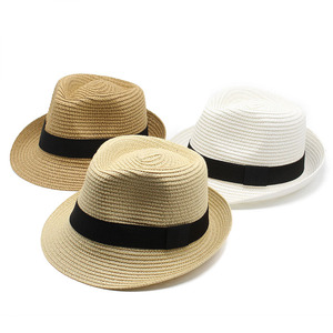 Bán buôn mùa hè phụ nữ người đàn ông Fedora <span class=keywords><strong>Hat</strong></span> giấy rơm bãi biển Panama <span class=keywords><strong>Hat</strong></span> cho Sun Shade - Product Image 1