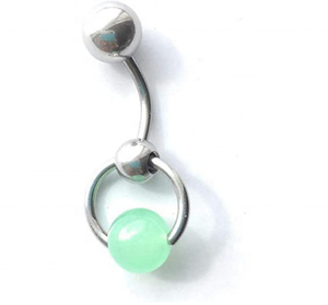 Gaby 316L roestvrijstalen genitale <span class=keywords><strong>piercing</strong></span> sieraden, Chinese jade bal hoepelring, VCH <span class=keywords><strong>piercing</strong></span> ring - Product Image 2