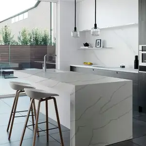 Engineered Stone Quartz Calacatta White Artificial Quartz Stone Slab For Kitchen Countertops