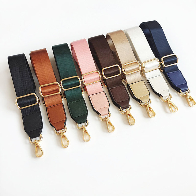 REWIN Wholesale 3.8cm Colorful Nylon Plain Women's Bag Webbing Strap Removable Cross Body Bag Strap Adjustable Shoulder Straps
