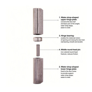 Charnière à souder en forme de goutte d'eau, charnière à souder en fer pour <span class=keywords><strong>portail</strong></span> robuste et quincaillerie de construction de porte en acier - Product Image 2