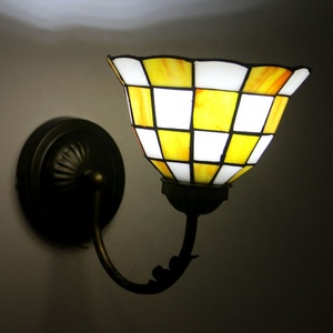 LongHuiJing tiffany Lamps Corridor Sconce Lamp Baroque White Blue Antique Brass Gird Patterned <b>Light</b> Decorative Lamps - Product Image 1