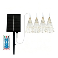 Guirlandes lumineuses suspendues style pissenlit, commande par bouton, 1 à 6 lumières LED, alimentées par énergie solaire, lumières décoratives