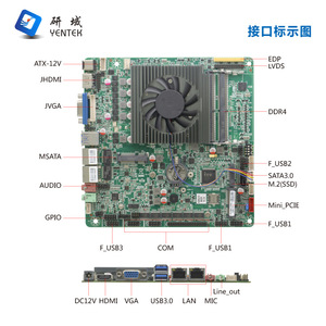 เมนบอร์ดอุตสาหกรรม Yentek Mini-ITX 170x170 มม. Intel Core i5 รุ่นที่ 8 รองรับ DDR4 แบบ Dual Channel พร้อมพอร์ต SATA, HDMI, VGA และ LVDS - Product Image 3