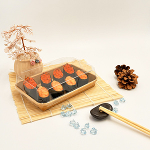Récipient alimentaire jetable en papier kraft de qualité alimentaire recyclable plateau à sushi en papier pour <span class=keywords><strong>restaurant</strong></span> - Product Image 3