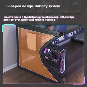 โต๊ะคอมพิวเตอร์อีสปอร์ตที่ทันสมัยเรียบง่ายโต๊ะทำ<span class=keywords><strong>งาน</strong></span>ที่บ้านพร้อมแผงไม้สไตล์สำหรับนักเรียนการเขียนหรืองานห้องนอน - Product Image 3