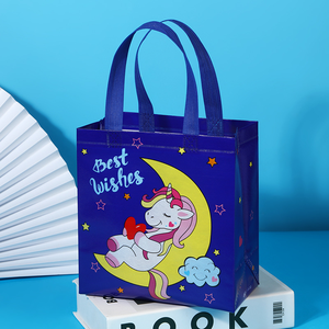 Vente chaude prix raisonnable coloré non-tissé <span class=keywords><strong>licorne</strong></span> cadeau sac dessin animé mignon portable laminé cadeau sac à provisions pour enfants - Product Image 6